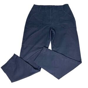 Veronica Beard Mahary Utility High Waist Straight Leg  Cropped Pants Ink 8